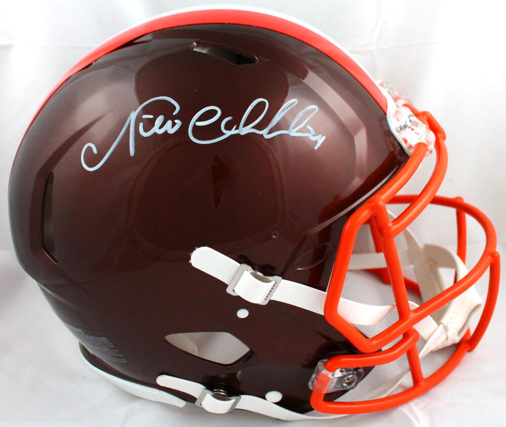 Nick Chubb Cleveland Browns Autographed 1946 Throwback Mini Helmet