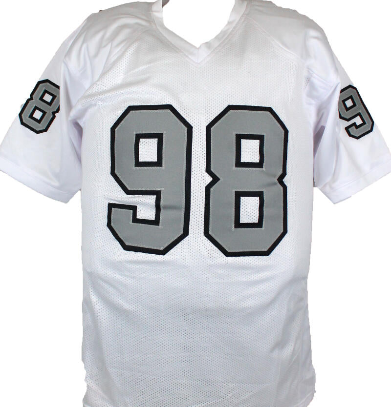The Jersey Source Maxx Crosby Autographed White Pro Style Jersey Grey #-Beckett W Hologram *Black