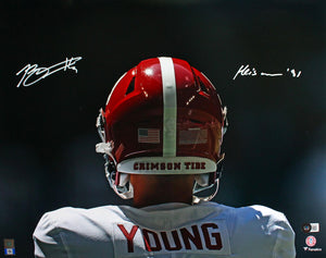 Bryce Young Autographed Alabama Crimson Tide 16x20 Back View w/Heisman-Beckett W Hologram *White Image 1