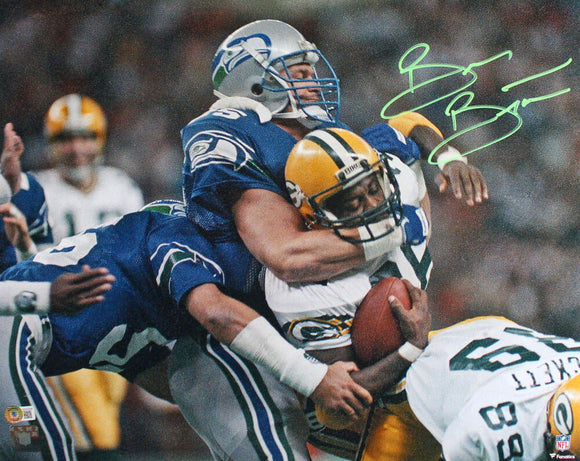 Brian Bosworth Autographed Seattle Seahawks 16x20 Choke Tackle Photo-Beckett W Hologram *Green Image 1