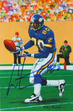 Cris Carter Autographed Minnesota Vikings Goal Line Art Card-Beckett W Hologram *Blue Image 1