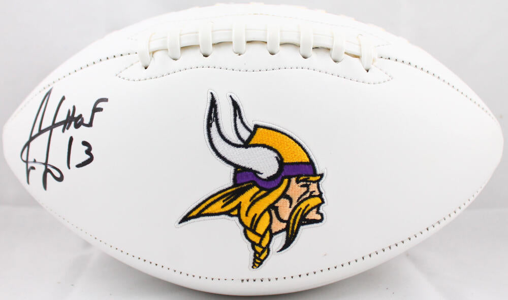 Cris Carter Autographed Minnesota Vikings Logo Football w/HOF-Beckett – The  Jersey Source