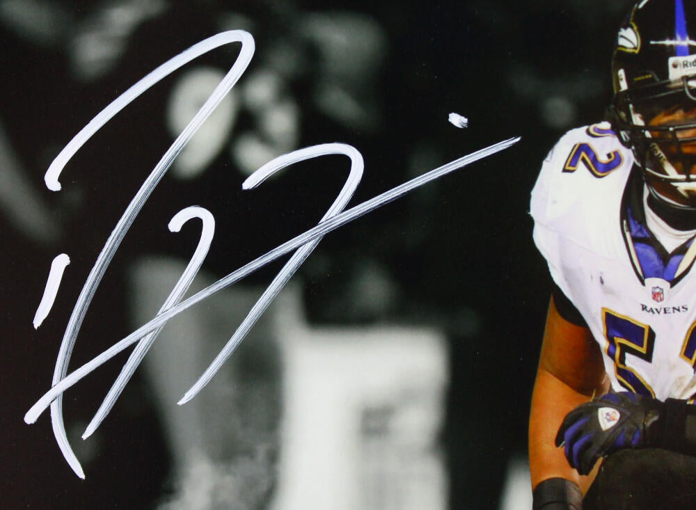 Ray Lewis Signed Baltimore Ravens 8x10 Over Roethlisberger Photo- Beck –  The Jersey Source