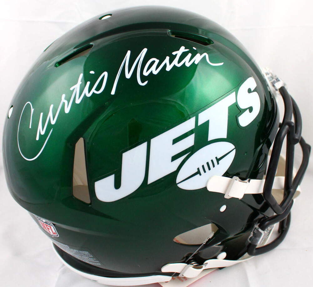 Curtis Martin Autographed New York Jets F/S Speed Authentic Helmet - P –  The Jersey Source