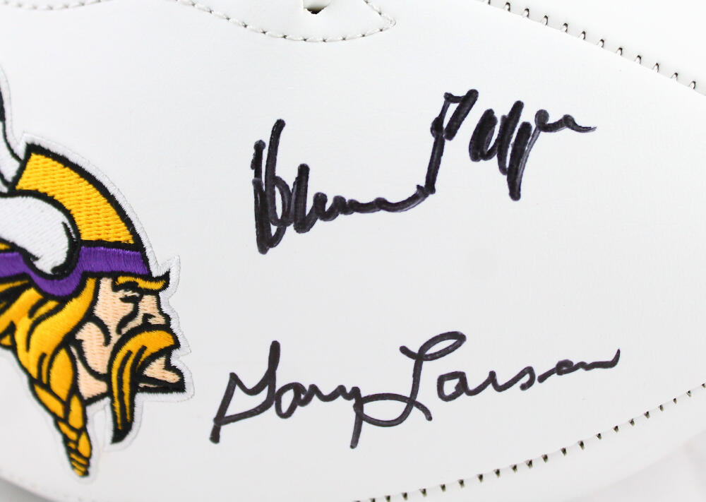 Purple People Eaters Autographed Minnesota Vikings Logo Football
