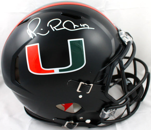 Michael Irvin Autographed F/S Miami Hurricanes Black Speed Authentic Helmet-Beckett W Hologram *White Image 1