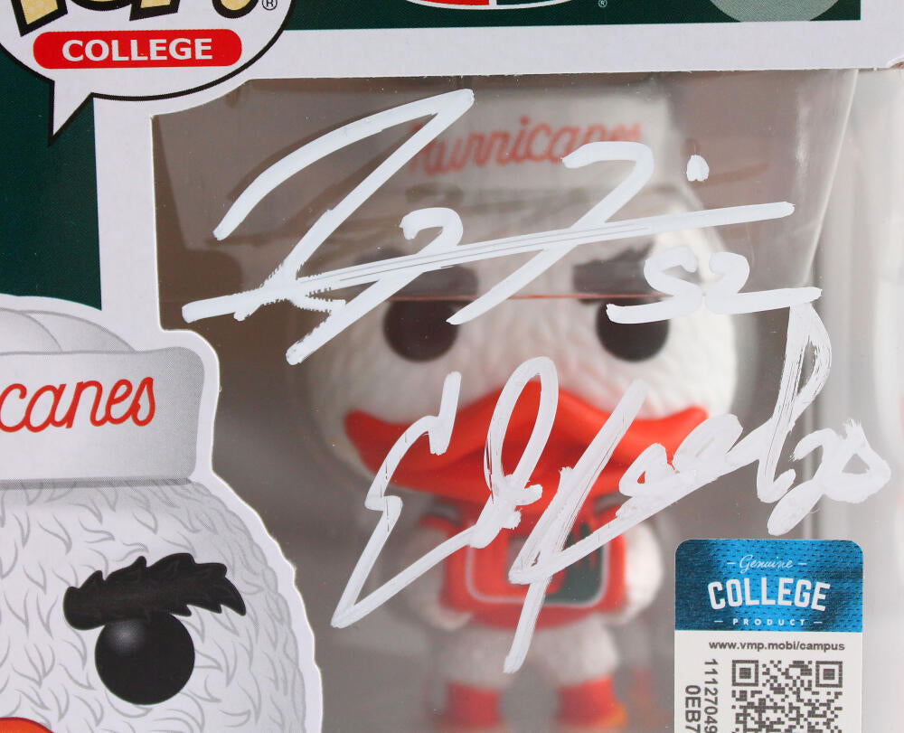 Ray Lewis & Ed Reed Autographed Signed Miami Hurricanes Mini 