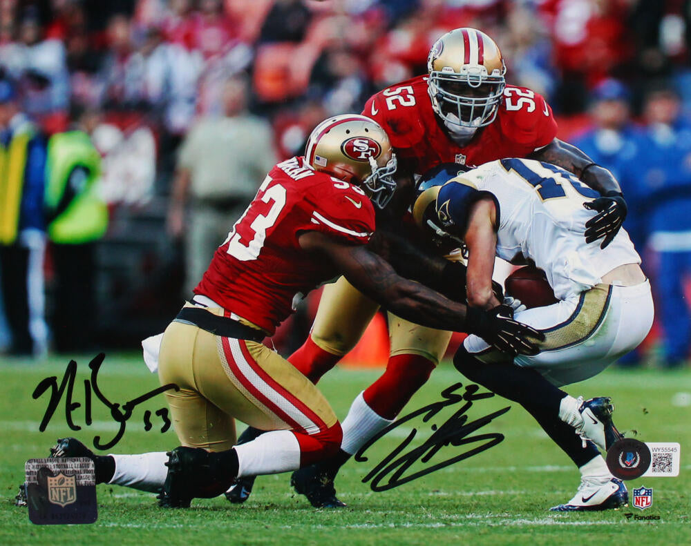 Patrick Willis NaVorro Bowman Signed Autographed 11X14 Photo