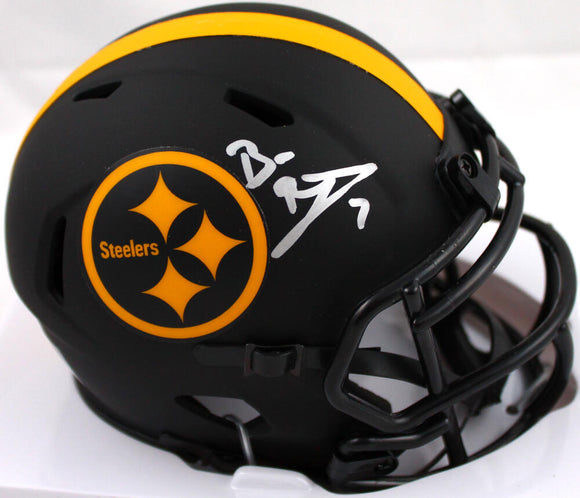 Ben Roethlisberger Autographed Pittsburgh Steelers Eclipse Speed Mini Helmet-Fanatics *Silver Image 1