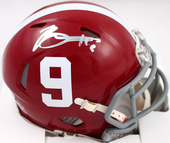 Bryce Young Autographed Alabama Crimson Tide Speed Mini Helmet #9 *Top-Beckett W Hologram *Silver Image 1