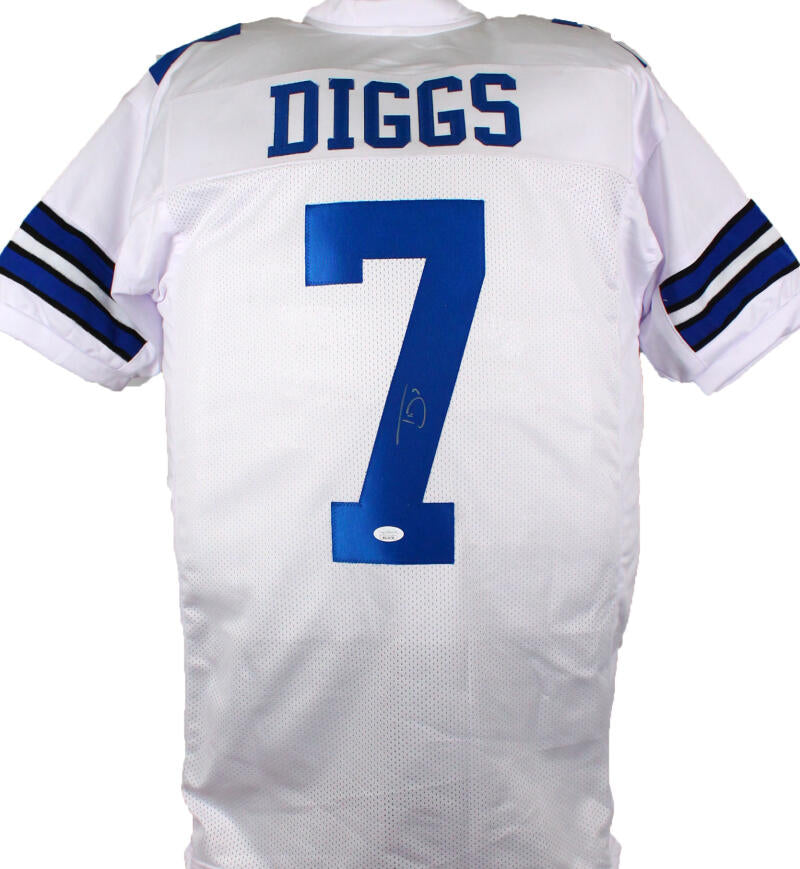 Autographed/Signed Trevon Diggs Dallas White Football Jersey JSA COA