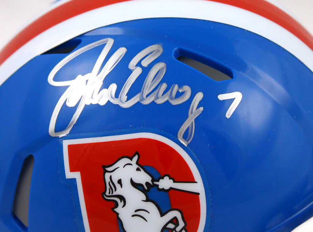 John Elway Autographed Denver Broncos Salute to Service Speed Mini Hel –  The Jersey Source