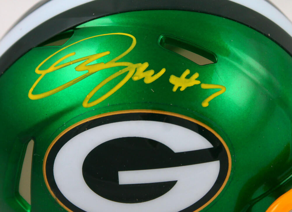 Green Bay Packers Quay Walker Autographed Signed Speed Mini Helmet