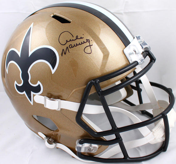 Archie Manning Autographed New Orleans Saints 76-99 F/S Speed Helmet-Fanatics *Black Image 1