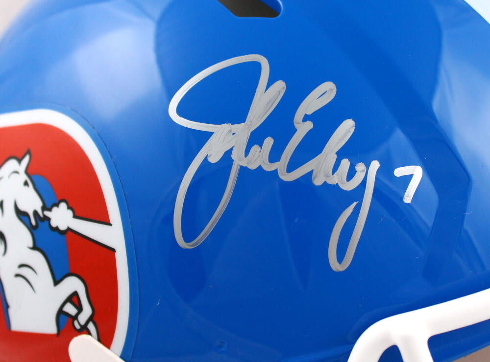 John Elway Autographed Denver Broncos 2023 Alt Mini Helmet Beckett