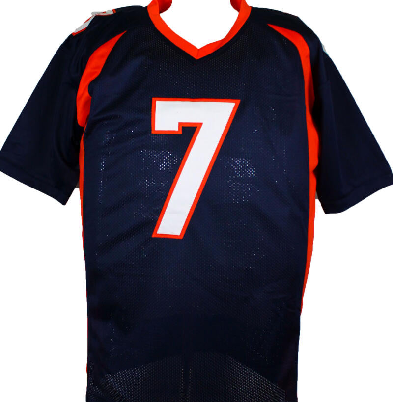 The Jersey Source John Elway Autographed Blue Pro Style Stat Jersey *2- Beckett W Hologram *Black