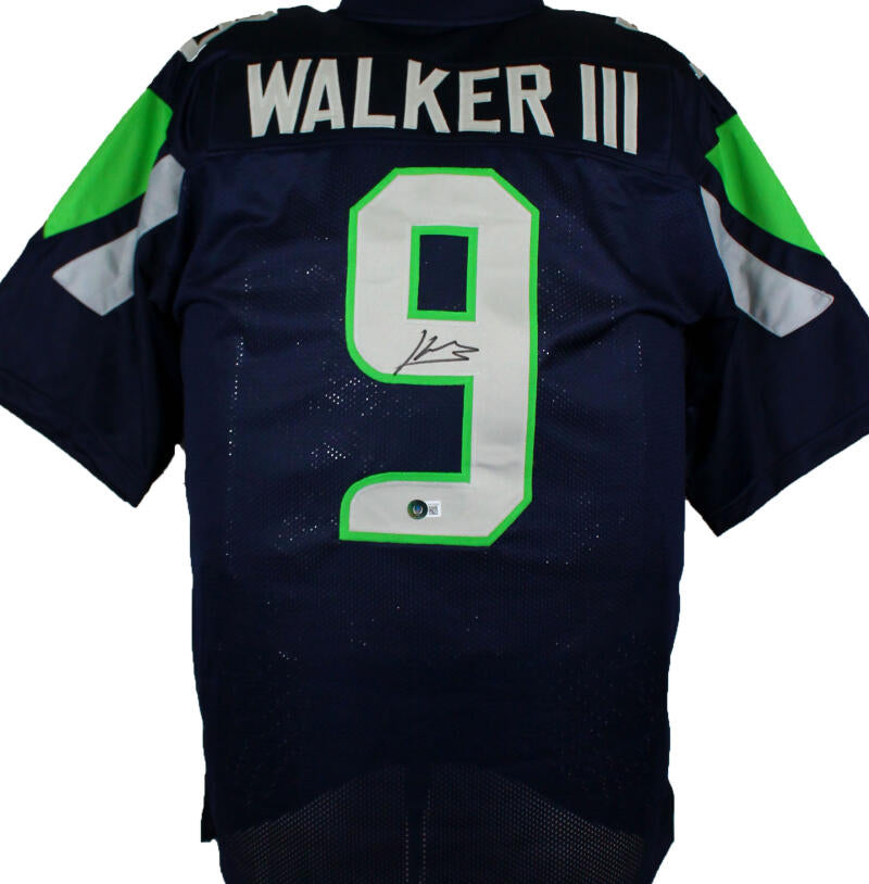 Seattle Seahawks Kenneth Walker III Autographed Blue Throwback Jersey  Beckett BAS Witness Stock #220401 - Mill Creek Sports