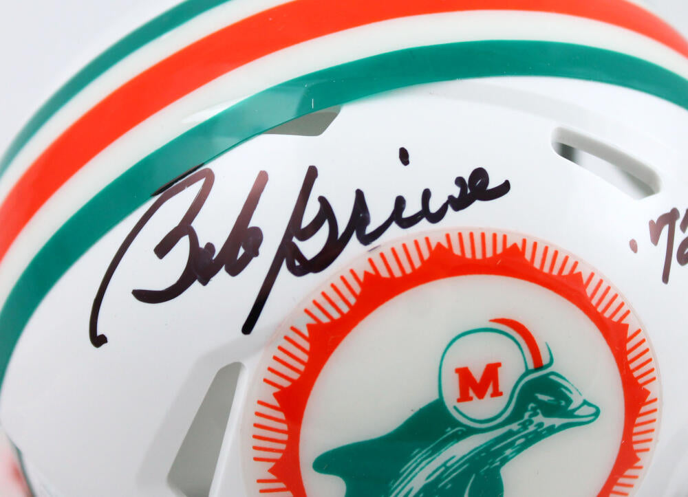 Bob Griese Autographed Miami Dolphins 1972 Speed Mini Helmet w/17-0- J –  The Jersey Source