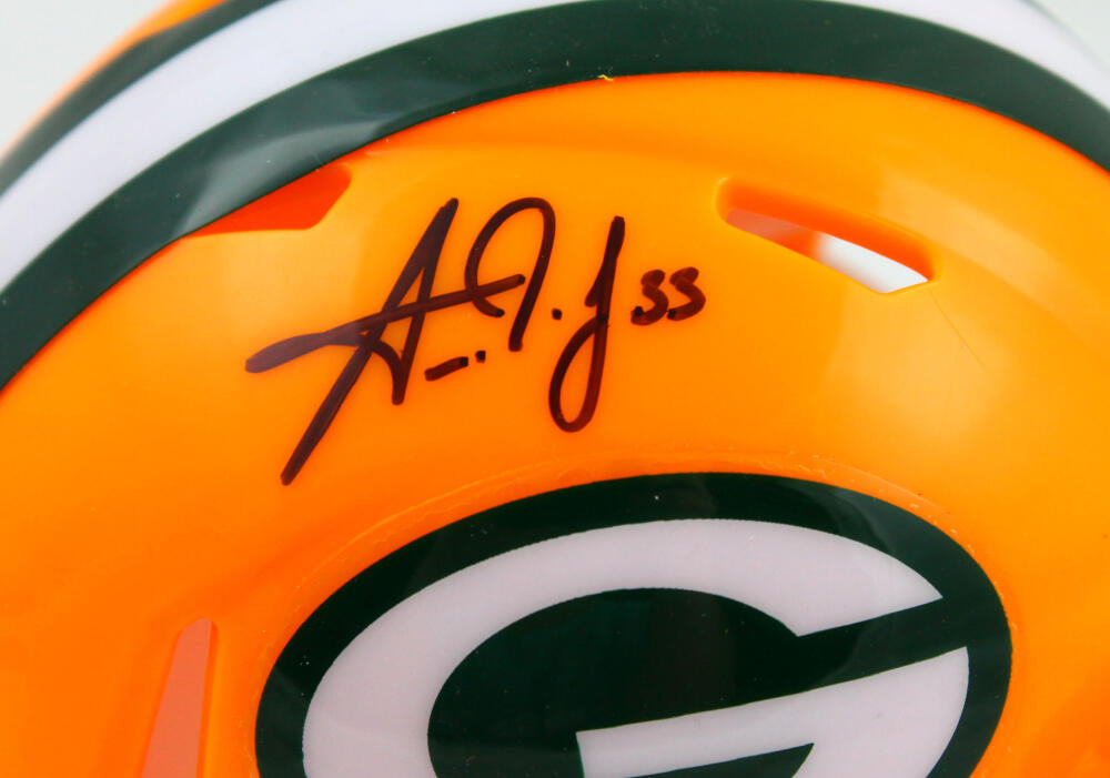 Aaron Jones Autographed Green Bay Packers Speed White Mini Helmet