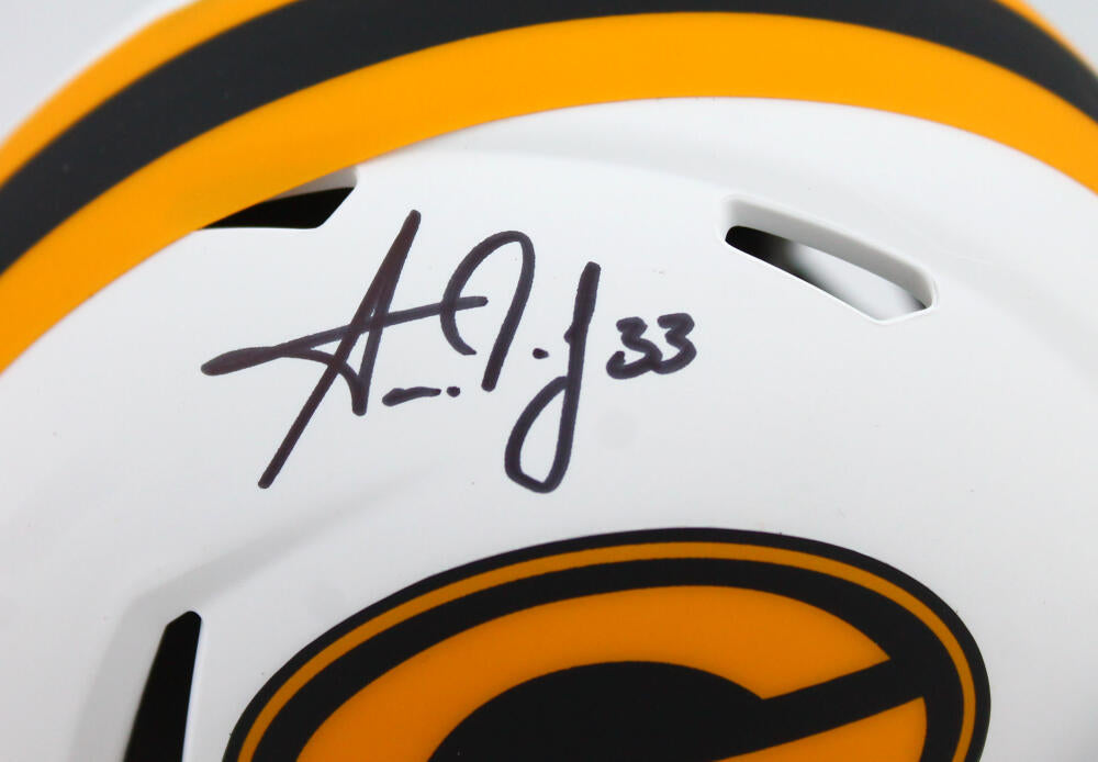 Aaron Jones Autographed Green Bay Packers Lunar Speed Mini Helmet- Bec –  The Jersey Source