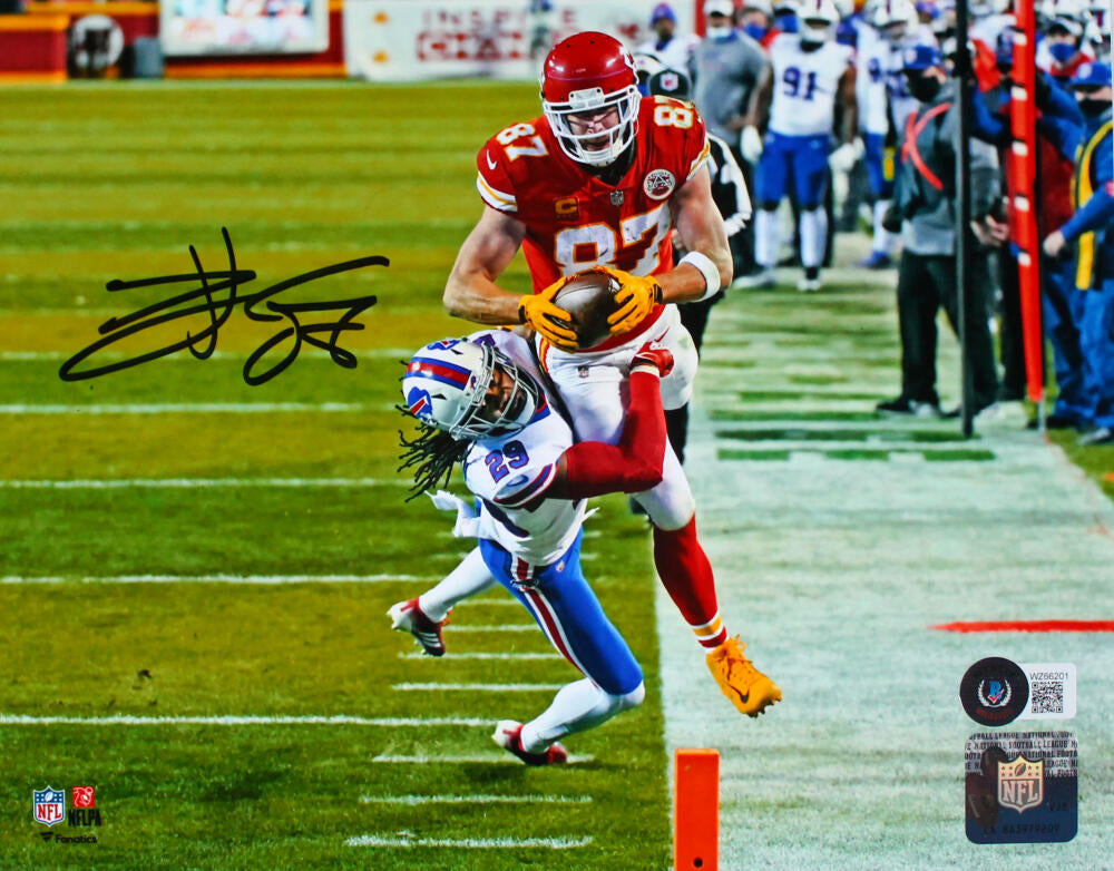 RSA Travis Kelce Signed Kansas City Black XL Football Jersey (Beckett)