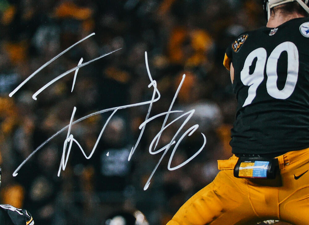 TJ Watt Authentic Signed Black Pro Style Jersey Autographed JSA Witness