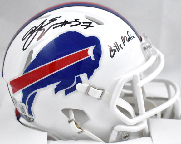 AJ Epenesa Autographed Buffalo Bills Speed Mini Helmet w/Bills Mafia-Beckett W Hologram *Black Image 1