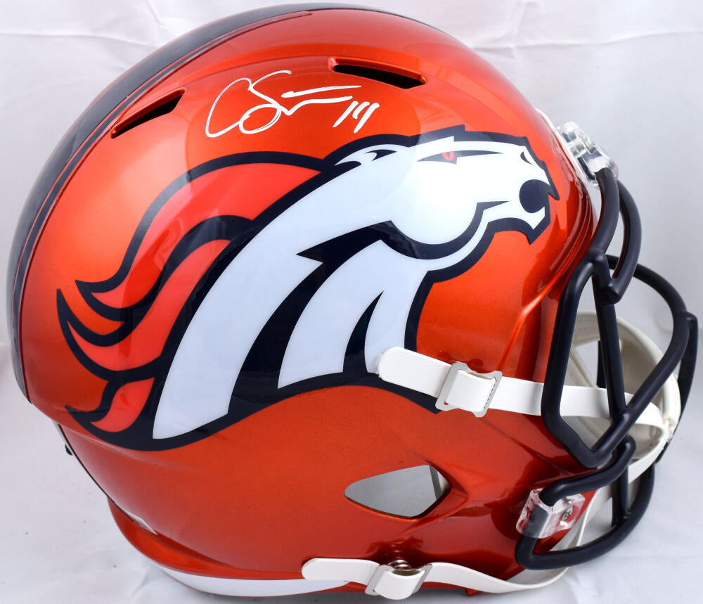 Courtland Sutton Autographed Denver Broncos F/S Flash Speed Helmet