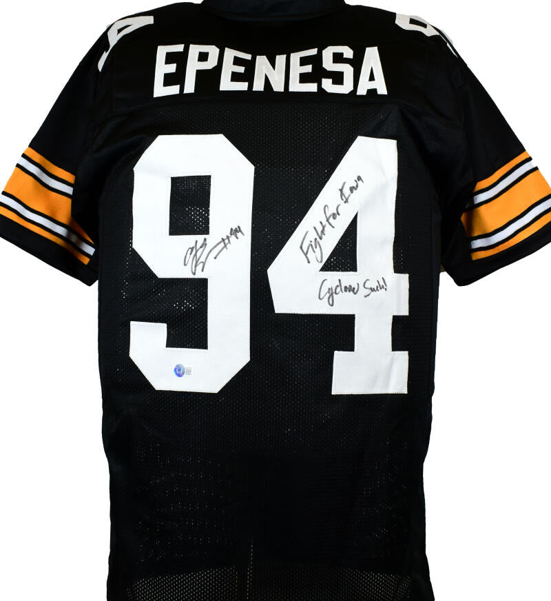 AJ Epenesa Autographed Black College Style Jersey w/Fight/Cyclones Suc –  The Jersey Source