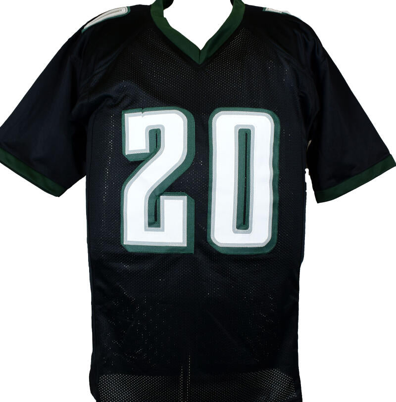 Brian Dawkins Autographed Black Pro Style STAT Jersey - Beckett W