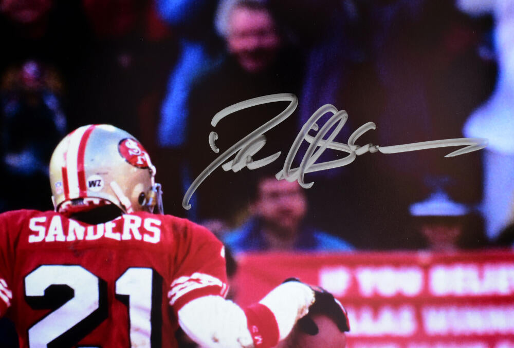 Deion Sanders Autographed San Francisco 49ers 16x20 Photo Beckett Witnessed