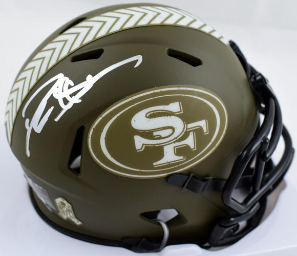Deion Sanders Autographed San Francisco 49ers Salute to Service Speed Mini Helmet-Beckett W Hologram *Silver Image 1