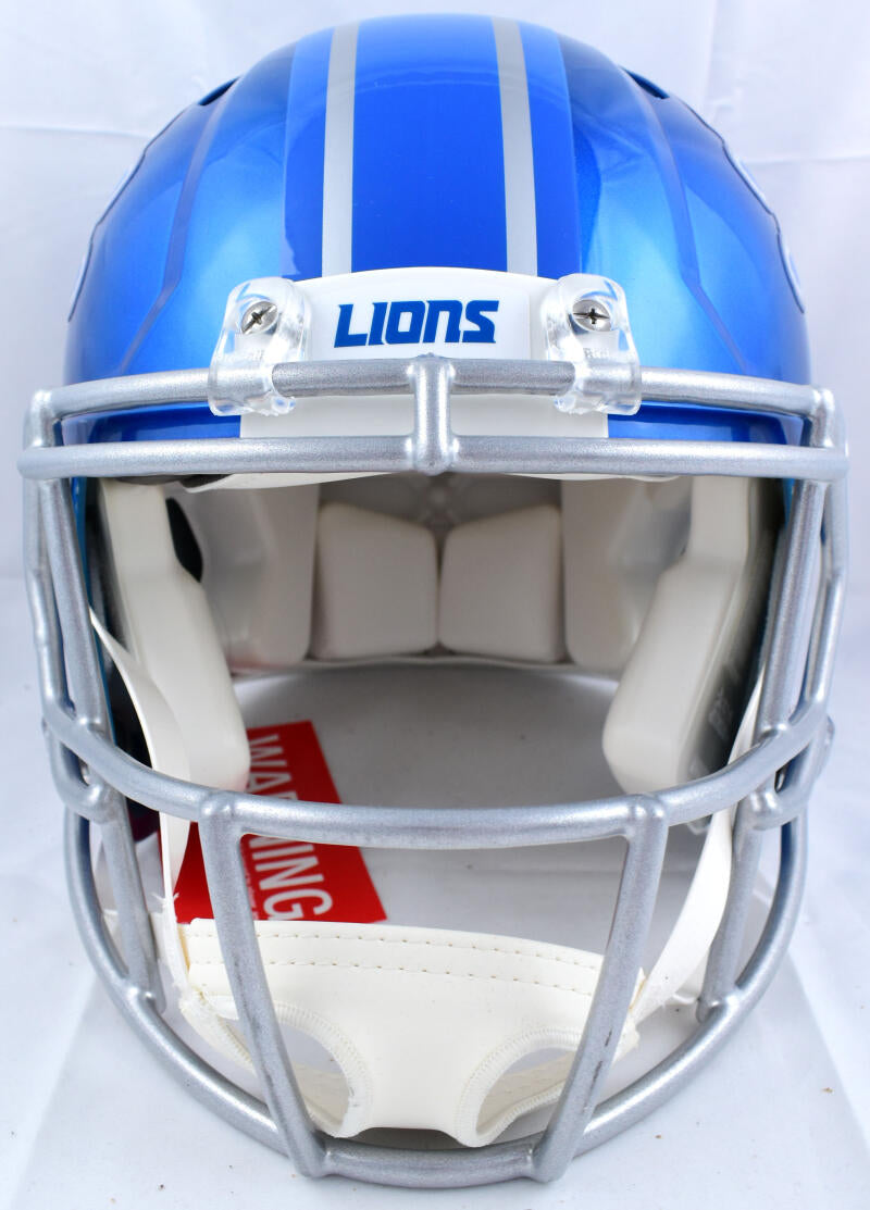 Barry Sanders Signed Lions Full-Size Speed Helmet Inscribed HOF