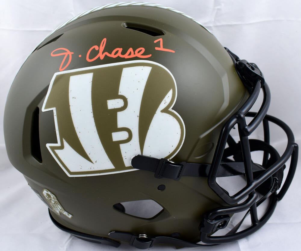 Ja'Marr Chase Autographed Cincinnati Bengals Salute to Service F/S Spe –  The Jersey Source