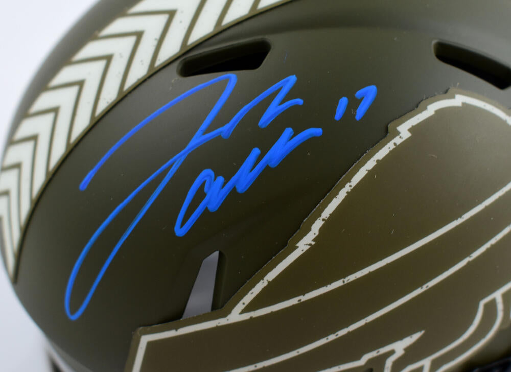 Josh Allen Buffalo Bills Autographed Salute to Service Mini Helmet –