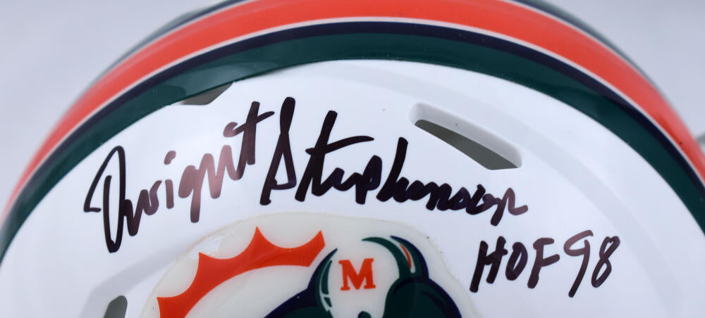 DWIGHT STEPHENSON HOF 98 Signed MIAMI DOLPHINS Football 8x10 Photo