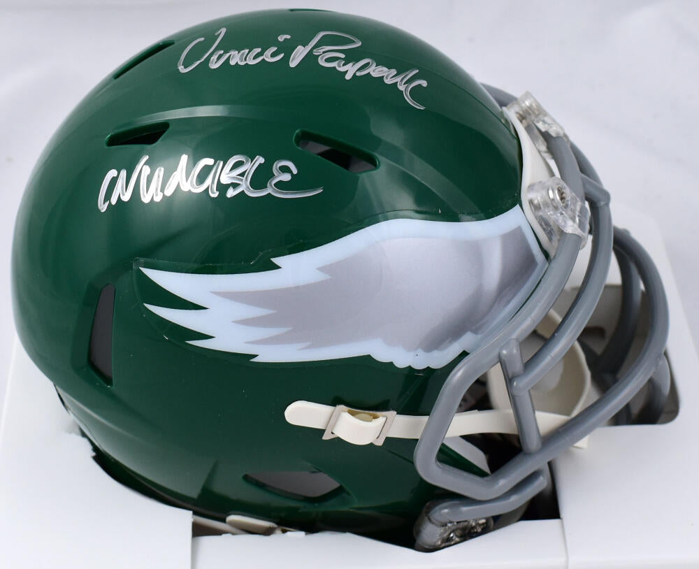 Vince Papale Signed Eagles Mini Helmet w/ inscription JSA