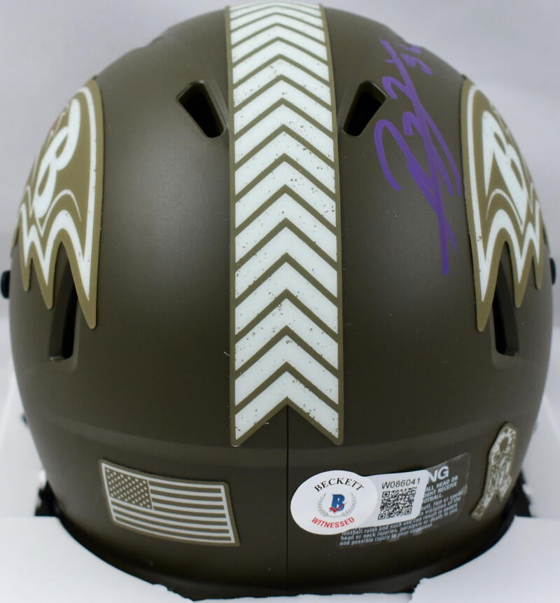 Ray Lewis Autographed NFL Salute to Service Speed Mini Helmet