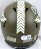 A.J. Brown Autographed Philadelphia Eagles Salute to Service Speed Mini Helmet-Beckett W Hologram *White Image 3