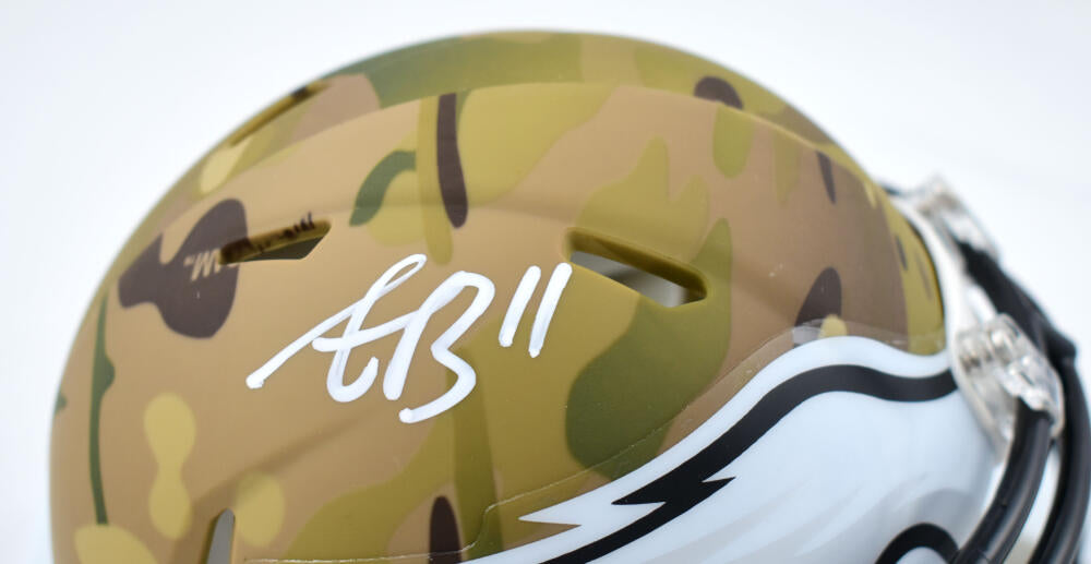 A.J. Brown Autographed Philadelphia Eagles Camo Speed Mini Helmet