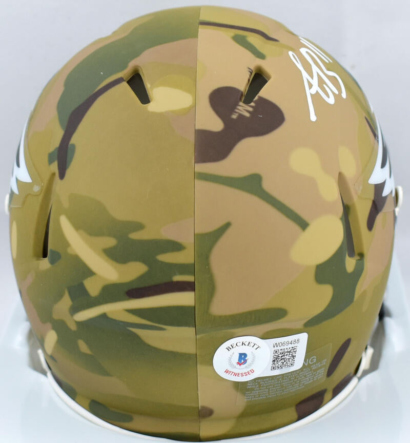 A.J. Brown Autographed Philadelphia Eagles Camo Speed Mini Helmet