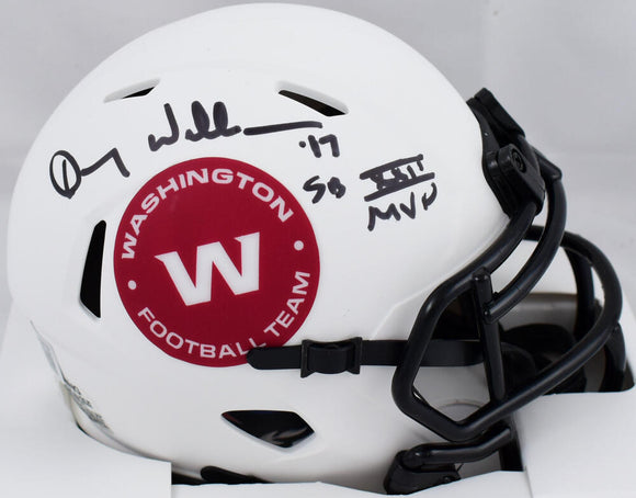 Doug Williams Autographed Washington Lunar Speed Mini Helmet w/SB MVP- Beckett W Hologram *Black Image 1