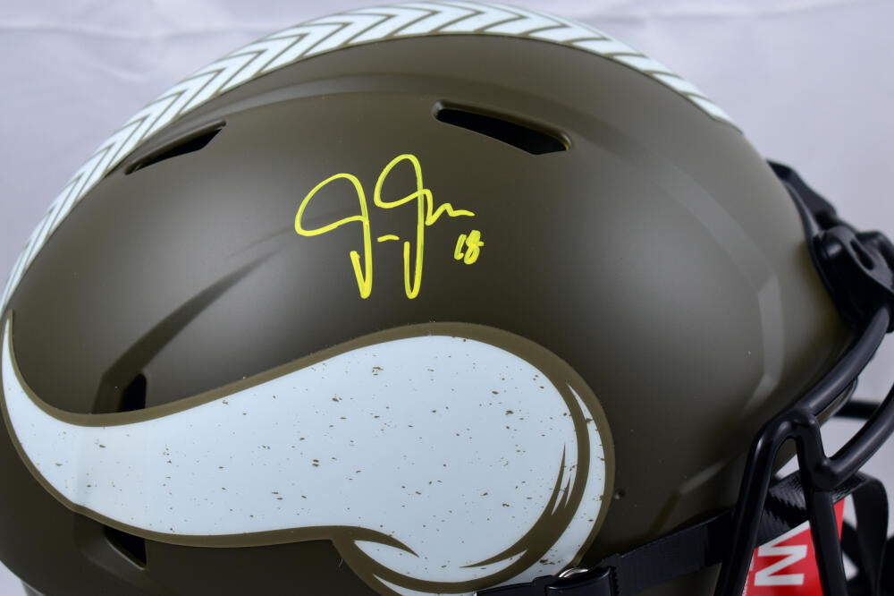 Justin Jefferson Signed Vikings F/S Salute to Service Speed Flex