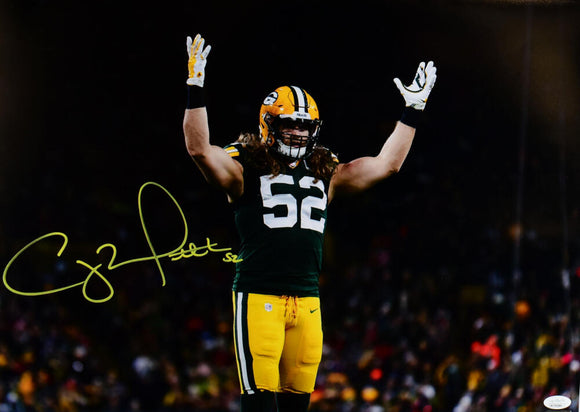 Clay Matthews Autographed Green Bay Packers 16x20 Arms Up Photo - JSA W *Yellow Image 1