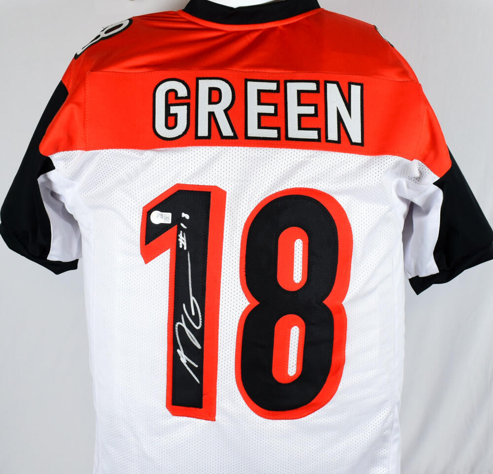 AJ Green Autographed White Pro Style Jersey-Beckett W Hologram *Silver