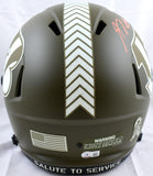 AJ Green Autographed Cincinnati Bengals F/S Salute to Service Speed Helmet-Beckett W Hologram *Orange Image 3