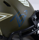 Trevon Diggs Autographed Dallas Cowboys Salute to Service Speed Mini Helmet- Beckett W Hologram *Blue Image 2