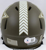 Trevon Diggs Autographed Dallas Cowboys Salute to Service Speed Mini Helmet- Beckett W Hologram *Blue Image 3