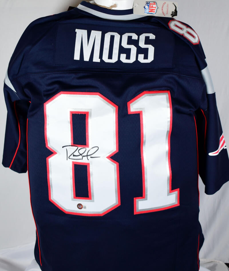 Randy Moss Autographed New England Patriots Mitchell & Ness Football Jersey  - BAS