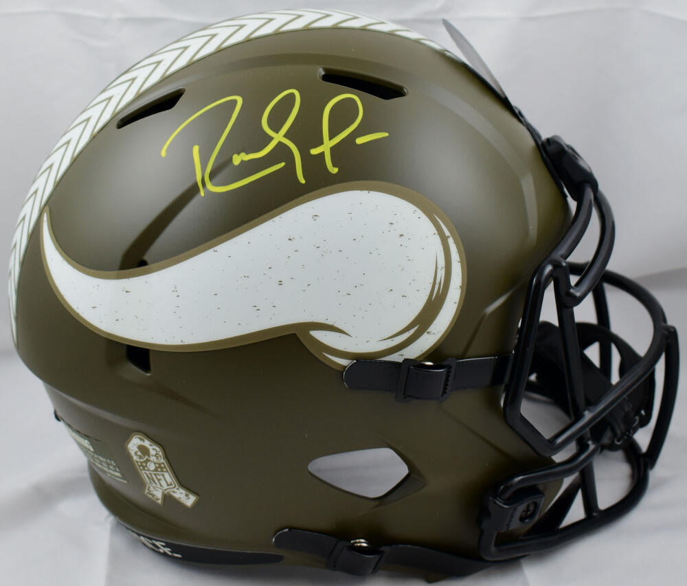 Randy Moss Autographed Vikings F/S Salute to Service Speed Helmet